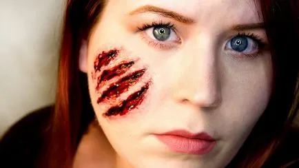 Cum de a face tăiat de Halloween pas cu pas instrucțiunile de machiaj efectua o varietate de moduri (rana) Cum de a face tăiat de Halloween pas cu pas instrucțiunile de machiaj efectua o varietate de moduri