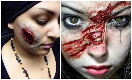 Cum de a face tăiat de Halloween pas cu pas instrucțiunile de machiaj efectua o varietate de moduri (rana) Cum de a face tăiat de Halloween pas cu pas instrucțiunile de machiaj efectua o varietate de moduri
