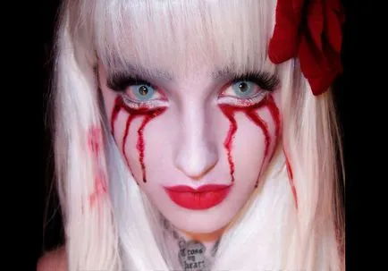 Cum de a face tăiat de Halloween pas cu pas instrucțiunile de machiaj efectua o varietate de moduri (Halloween) Cum de a face tăiat de Halloween pas cu pas instrucțiunile de machiaj efectua o varietate de moduri