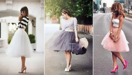 Cum să coase o fustă modă din tul, sifon si blugi cu mâinile