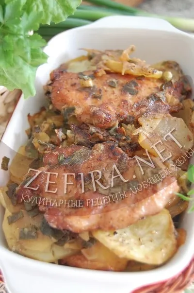 cotlet de porc cu cartofi, fiert în cuptor cu lapte - Retete soția iubitoare (lapte) cotlet de porc cu cartofi, fiert în cuptor cu lapte - Rețete soția iubitoare