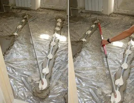 Cum se toarnă podeaua sapa cu mâinile lor