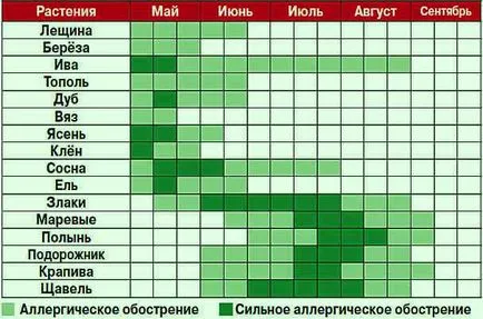 Calendarul de plante cu flori alergii (alergie) Calendarul de plante cu flori pentru cei care suferă de alergii