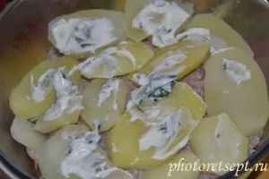 Cartofi cu carne în cuptor