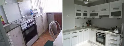 Bucătărie înainte și după reparație