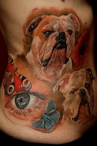 Tatuaje câini (valoare, schițe, fotografii), tattoofotos (tatuaj alb-negru) Tatuaje câini (valoare, schițe, fotografii), tattoofotos