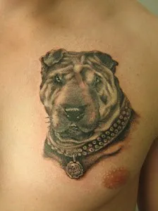 Tatuaje câini (valoare, schițe, fotografii), tattoofotos (tatuaj alb-negru) Tatuaje câini (valoare, schițe, fotografii), tattoofotos
