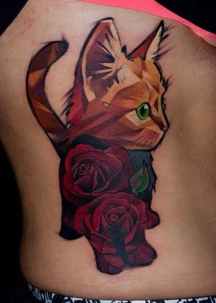 tatuaj Cat pentru femei 100 cele mai frumoase opțiuni pentru a fotografia