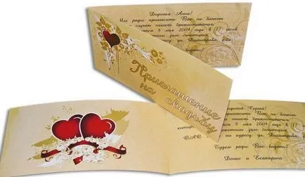 invitatii de nunta Layout - în cazul în care puteți cumpăra sau descărca un șablon gratuit, mostre foto