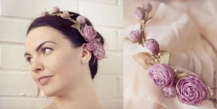Imaginea unei mirese cu o coroană de flori (coroană de flori) Imaginea unei mirese cu coroană de flori