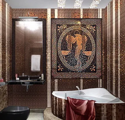 Decorarea pereților în prezentarea generală a materialelor de baie (fotografii)