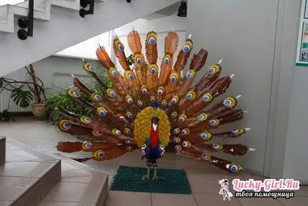 Decorațiunile originale de sticle de plastic Peacock modul de a face propriul