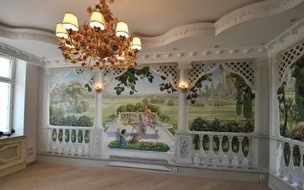 Tehnica de pictura pereții din interior cu propriile lor mâini și fotografie ca vopsea de perete