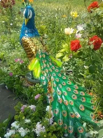 Peacock din sticle de plastic maestru meserii de fabricație de clasă și video (plastic) Peacock din meserii de fabricație sticle de plastic master-class și video