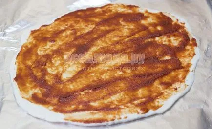 Pizza cu carne de pui, pizza cu reteta de pui, pas cu pas fotografii, toate mesele
