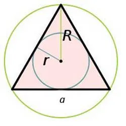 Aria triunghiului prin zona circumscrisă cercului - cu formula, un calcul exemplu