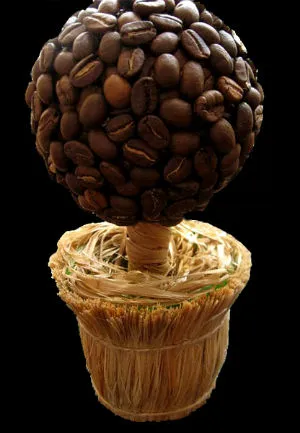 Crafts din boabe de cafea sau boabe de cafea în decorul (artefacte de boabe de cafea) Artizanat din boabe de cafea sau boabe de cafea în decorul