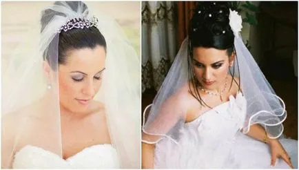 mireasa Coafuri cu un voal pe lung, mediu și scurt fotografii de păr