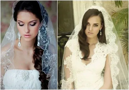 mireasa Coafuri cu un voal pe lung, mediu și scurt fotografii de păr