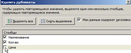Eliminarea duplicate folosind foi de calcul Excel (Formula caută identice) Elimină dublura în Excel folosind tabele