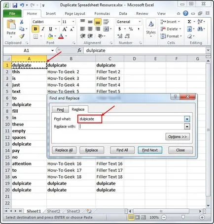Eliminarea rânduri duplicate în Excel