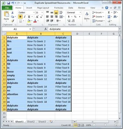 Eliminarea rânduri duplicate în Excel