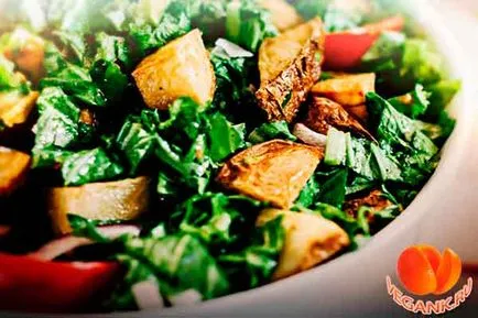 Salata cu cartofi copți, roșii și ierburi (cartofi) Salata cu cartofi copți, verde și roșii