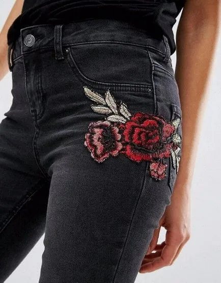 Urmăm noua tendinta de 2017 - denim (blugi brodate cu mâinile) Urmăm noua tendinta de 2017 - Blugi cu broderie