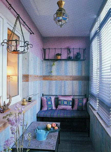 Dormitorul pe balconul de la locul de pe balcon, fotografie și camera de design, bucatarie cu geam, camera de plan deschis