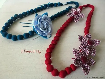 margele textile cu mâinile