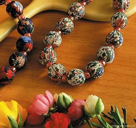 margele textile cu mâinile