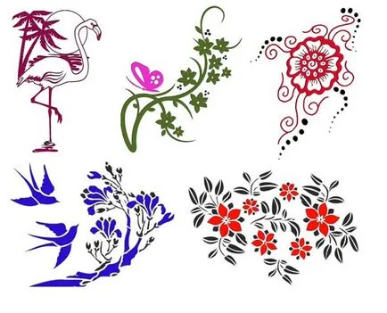 Stencil pentru a decora mâinile lor și șabloane de aplicații