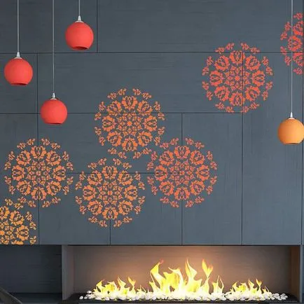 Stencil pentru model ornament decor perete, instrucțiuni cu privire la modul de a face propriile mâini, clipuri video și fotografii