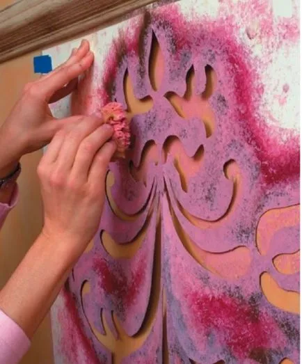 Stencil pentru model ornament decor perete, instrucțiuni cu privire la modul de a face propriile mâini, clipuri video și fotografii