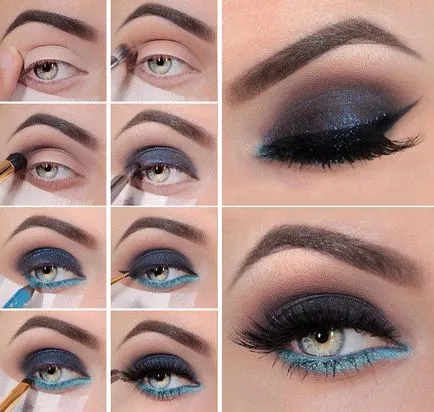 Seara machiaj pași cu fotografia și descrierea (linia genelor) Seara make-up pas cu pas, cu fotografii și descriere