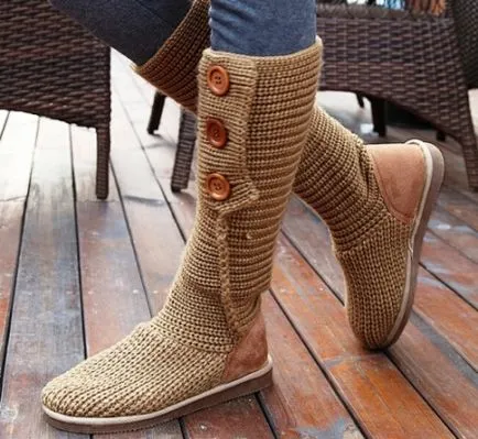 cizme tricotate (50 poze) vara Femei si iarna, cu un tricot shafted pe talpa