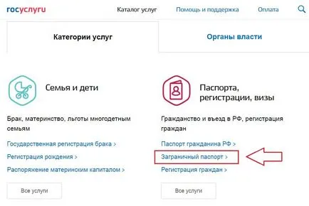 Pașaport prin intermediul serviciilor publice