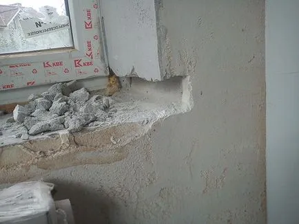 Instalarea pervazul cu propriile sale mâini (Alinierea nivelă prag) Instalarea pervazul cu propriile sale mâini