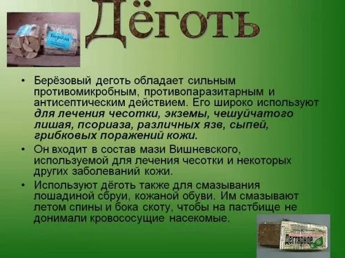 березовий дьоготь від псоріазу застосування