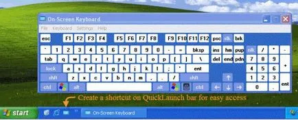 Tastatura virtuală - cum să porniți computerul