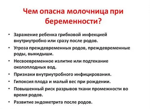 ніж шкідлива молочниця при вагітності