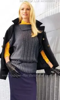 Pulover din tricot cu ace pentru femei descriere - 20 circuite de tricotat (pulover tricotate cu ace) Pullover tricotate cu ace pentru femei descriere - un tricotat circuite 20