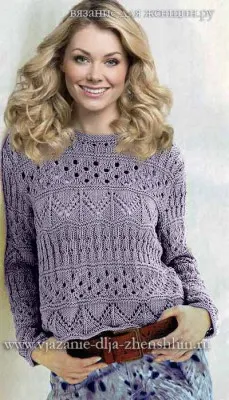 Pulover din tricot cu ace pentru femei descriere - 20 circuite de tricotat (pulover tricotate pentru femei) Pullover tricotate cu ace pentru femei descriere - un tricotat circuite 20