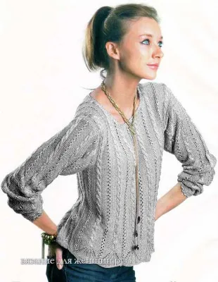 Pulover din tricot cu ace pentru femei descriere - 20 circuite de tricotat (pulover tricotate cu ace) Pullover tricotate cu ace pentru femei descriere - un tricotat circuite 20