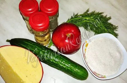 Snack salata cu branza, mere și castravete - o rețetă cu fotografie (Apple) Snack salata cu branza, mere și castravete - o rețetă cu o fotografie