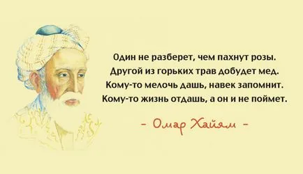 15 Cel mai bun aforisme Omar Khayyam - înțelepciunea a lungul veacurilor (un om care are) 15 Cel mai bun aforisme Omar Khayyam - înțelepciunea a lungul veacurilor