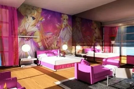 dormitoare design interior pentru fetele cu fotografii