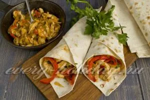 Fajitas cu reteta de pui cu o fotografie