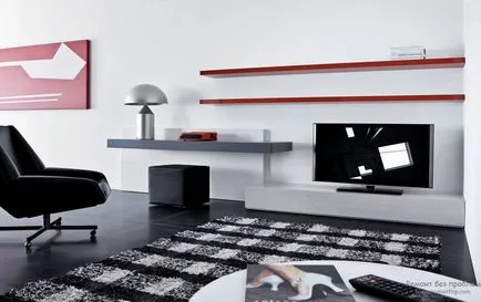 Design interior si camera de zi într-un stil minimalist, aranjament de idei din fotografie