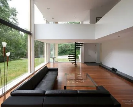 Design interior si camera de zi într-un stil minimalist, aranjament de idei din fotografie